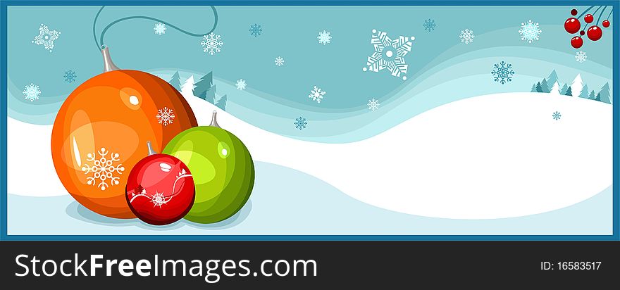 vector illustration of a christmas card