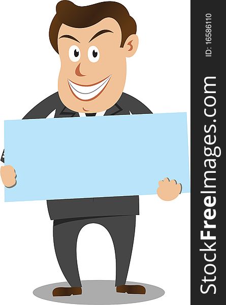 Businessman carrying board in vector format