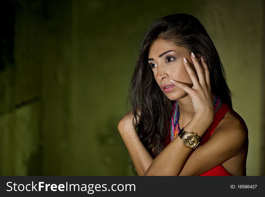 Glamour shot of a beautiful young lady studio shot