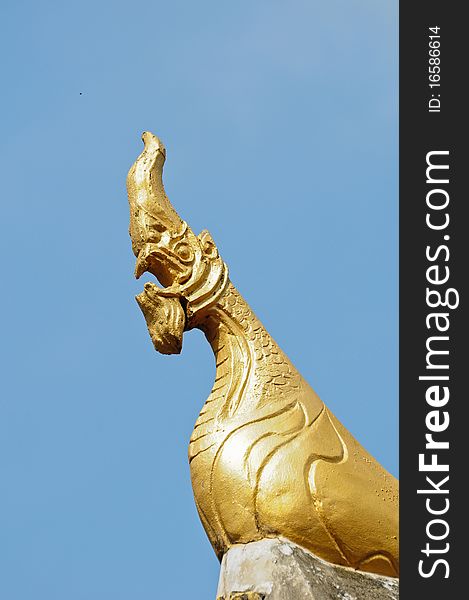 Naga Sculpture,Thai style at temple thailand