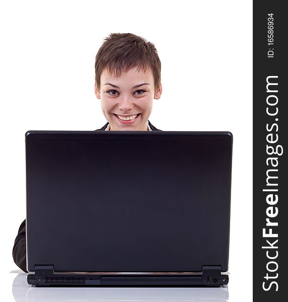 Business woman working with laptop