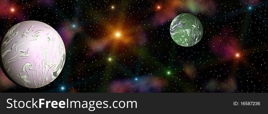 Colorful space landscape