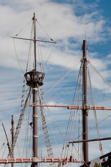 Mast Of The Replica Of A Columbus S Ship Stock Photos Mast Of The Replica Of A Columbus S Ship Stock Photos