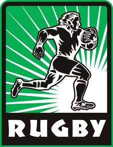 Rugby Player Running With Ball Royalty Free Stock Images Rugby Player Running With Ball Royalty Free Stock Images