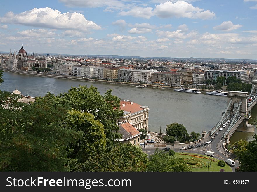 A budapest in the sunny day