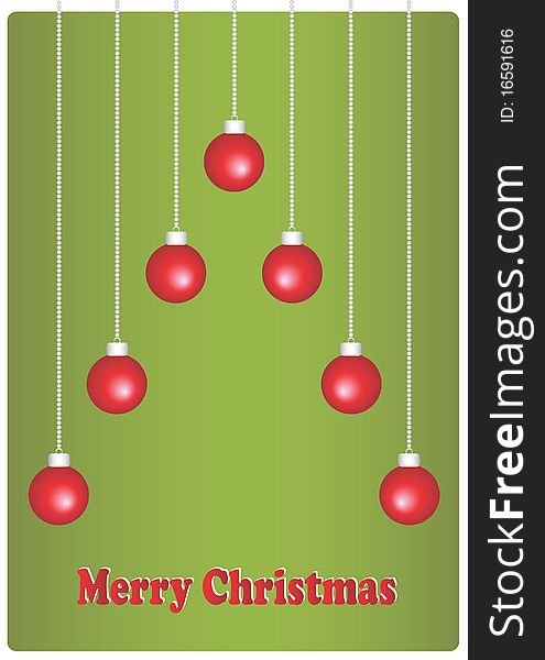 Christmas greeting with an abstract tree made of red bulbs
