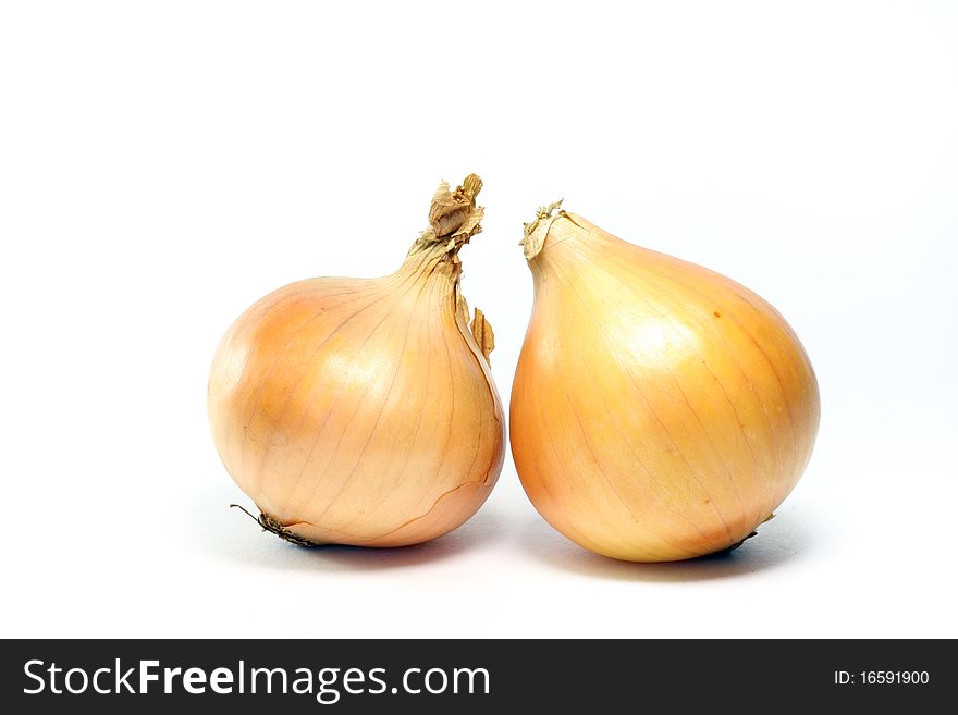 A lonely onion is isolated. A lonely onion is isolated