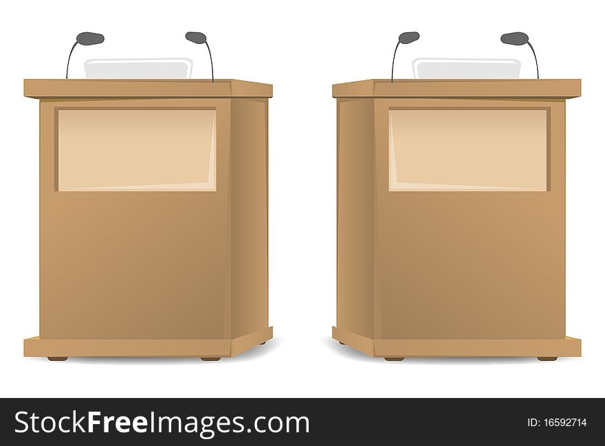 An image of two podiums