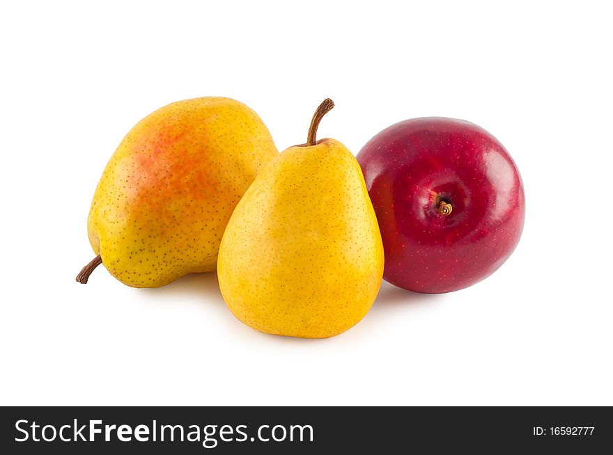 Pears Apple Isolated On White.