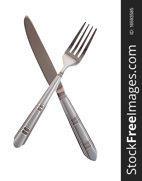 Crossing Knife And Fork Isolated
