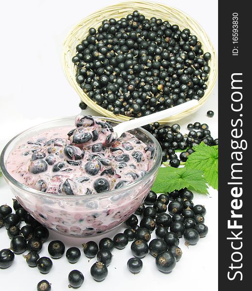 Yogurt Dessert With Black Currant