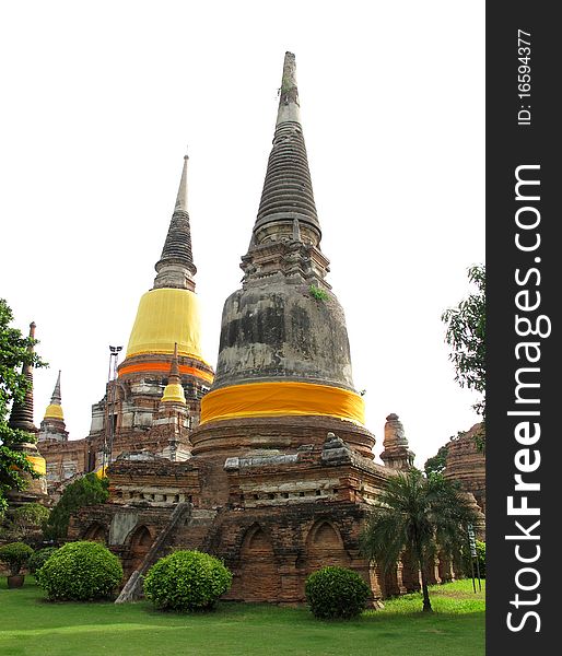 Wat Yai Chai Mongkol temple at Ayuttaya in Thailand