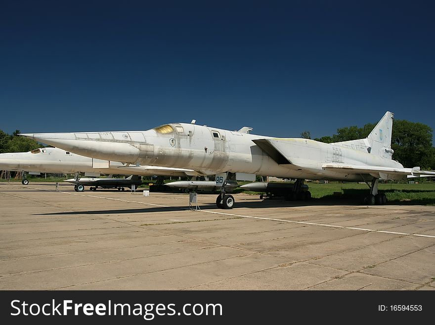 A Tu 22 Soviet nuclear bomber on the tarmac. A Tu 22 Soviet nuclear bomber on the tarmac