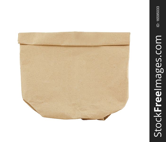 Brown bag on white background