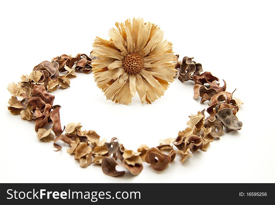 Dry flower with brown potpourri. Dry flower with brown potpourri