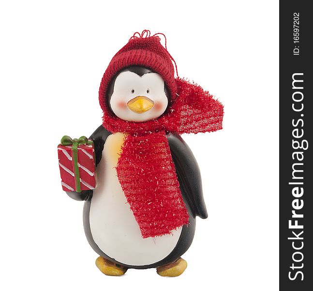 Christmas penquin isolated on a white background