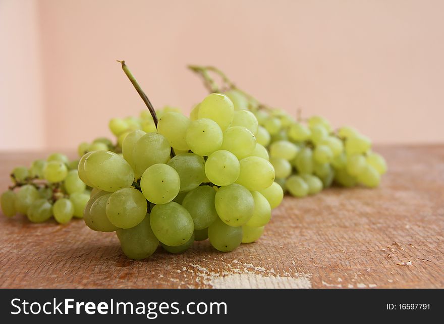 Grapes.Grapevine on a wooden structure