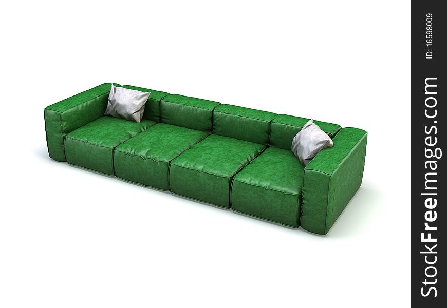 Stylish 3d sofa isolated on the white background. Stylish 3d sofa isolated on the white background