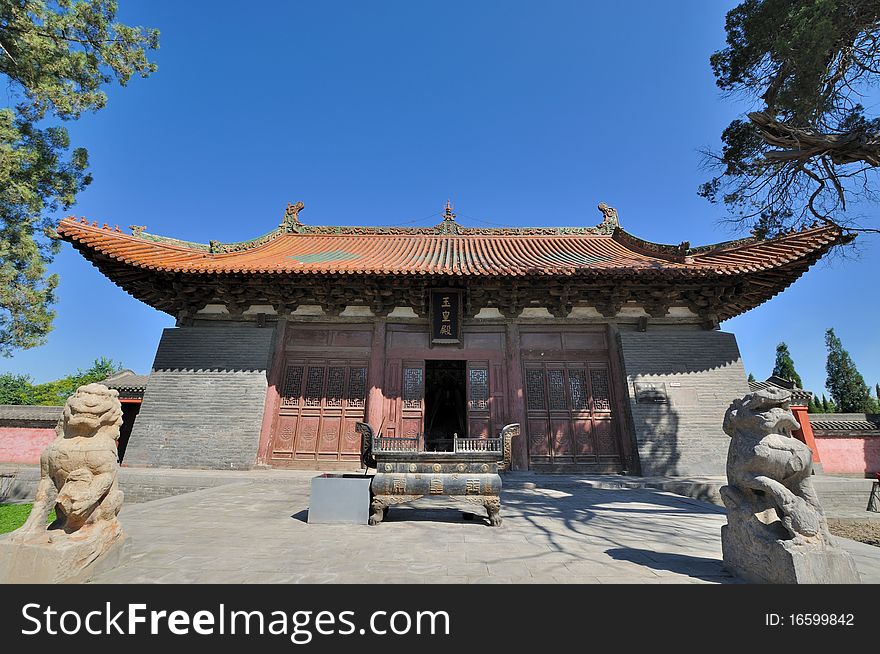 Old Chinese temple for sacrifice rive, shown as traditional architecture style and historic feature. Old Chinese temple for sacrifice rive, shown as traditional architecture style and historic feature.