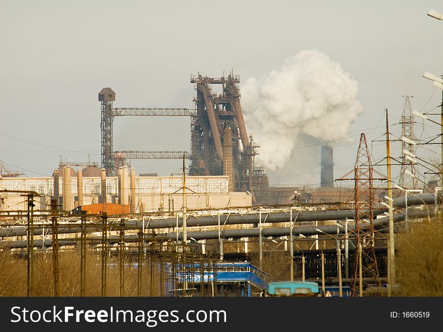 Iron and steel metallurgical Plant in different views