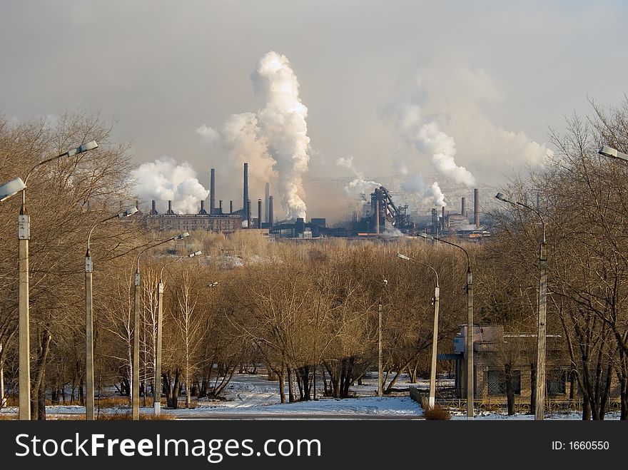 Iron and steel metallurgical Plant in different views