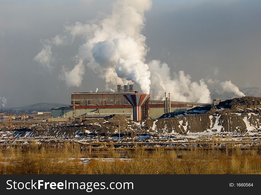 Iron and steel metallurgical Plant in different views