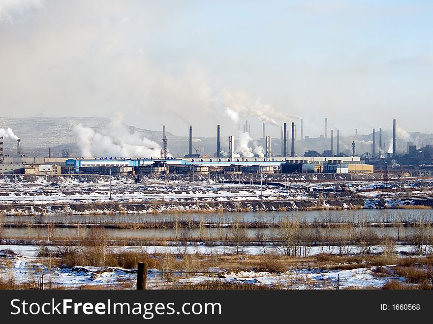 Iron and steel metallurgical Plant in different views