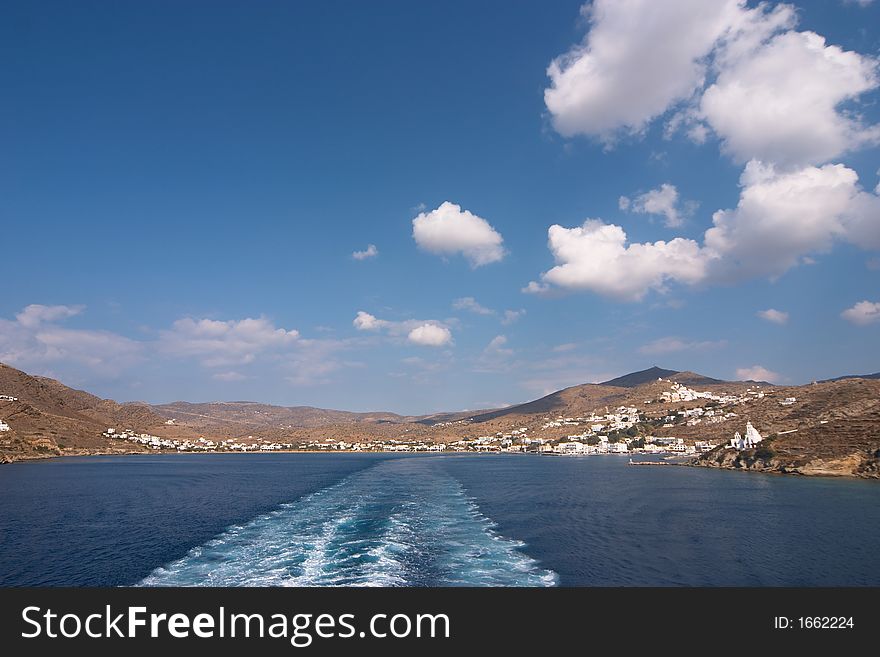 Trace on the water, Ios island, Greece