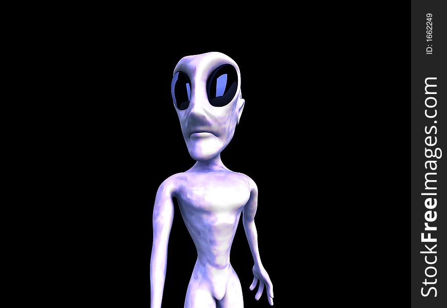 Alien, 3D generated picture of an extraterrestrial form