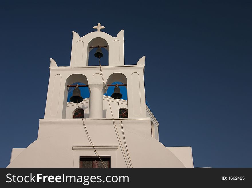 A greek orthodox church in Oia, Santorini