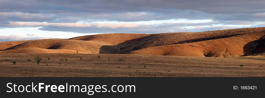 Prairie landscape in Australia's Flinders Ranges. Prairie landscape in Australia's Flinders Ranges