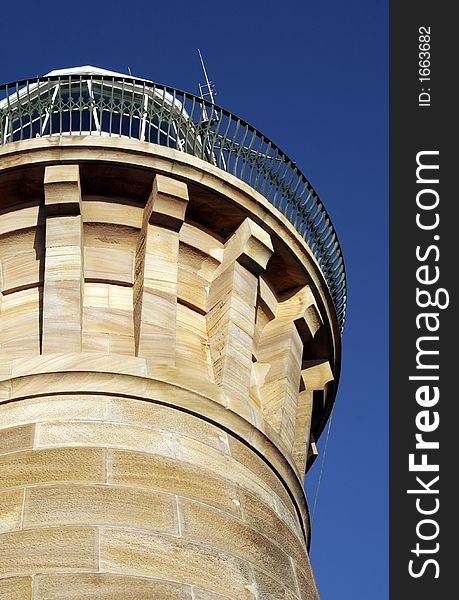 Sandstone Lighthouse Tower At Palm Beach, Sydney, Australia, Clear Blue Sky