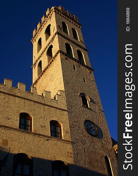 A beautiful tower in assisi, in the center of italy. A beautiful tower in assisi, in the center of italy