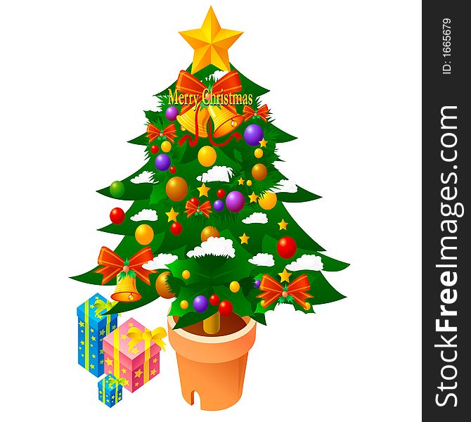 Speacial christmas tree and gift box. Speacial christmas tree and gift box