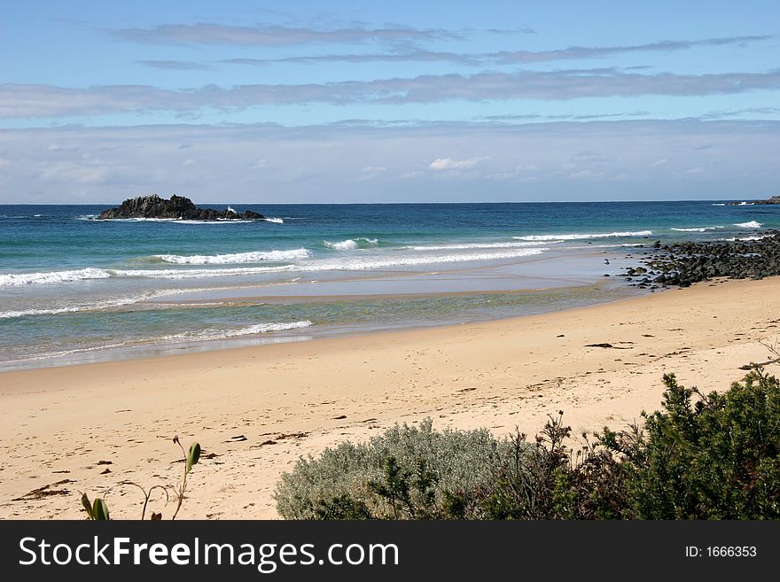 Waves breaking on a beach in Australia