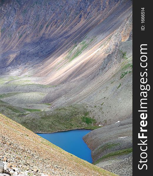 Blue lake, mountains, Russia, Siberia