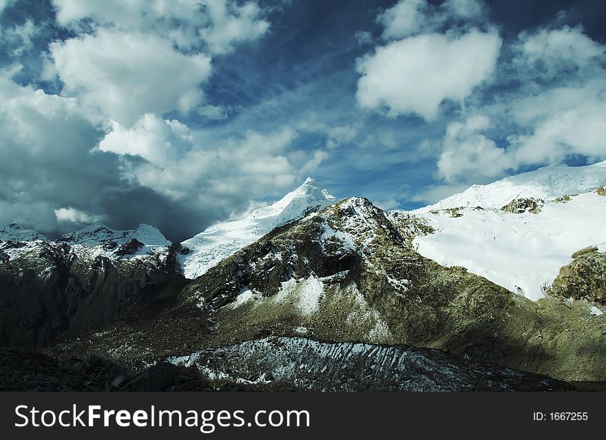 Mountain Cordilleras and storm clouds ,Peru. Mountain Cordilleras and storm clouds ,Peru