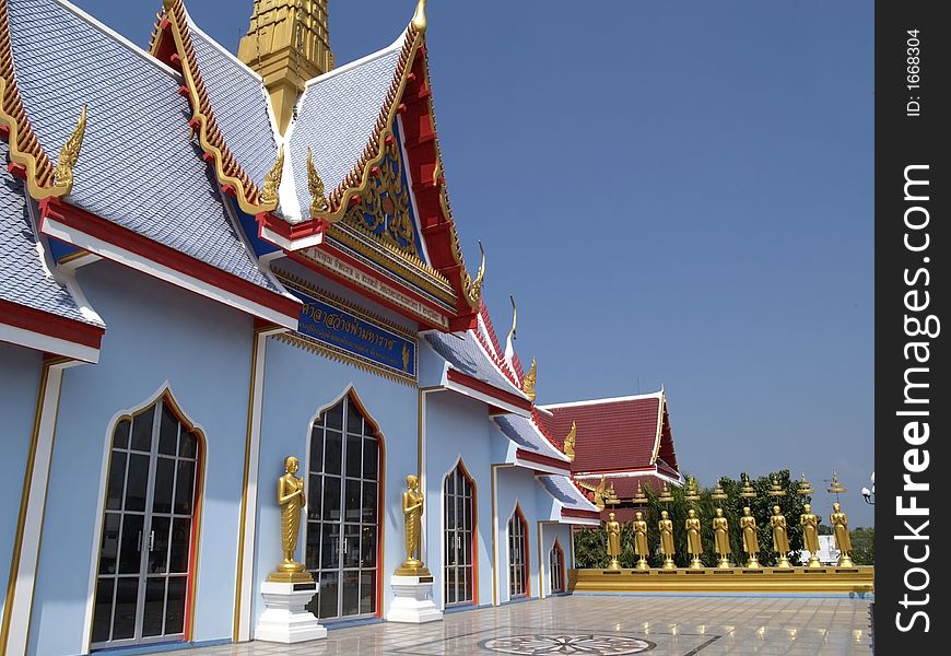 Blue Buddhist temple