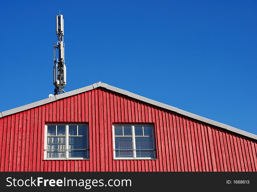 Communication tower and two windows