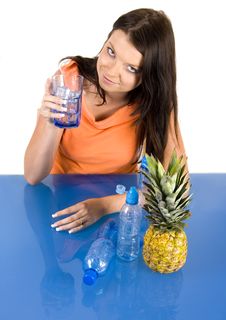 Woman Drinking Water Stock Images