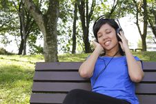 Woman Listening To Music Royalty Free Stock Image Woman Listening To Music Royalty Free Stock Image