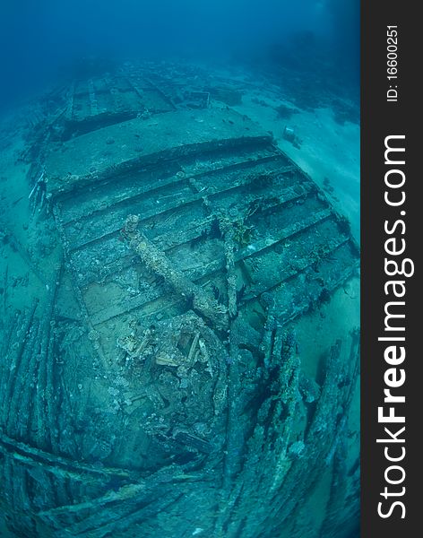 The Cargo of the Yolanda shipwreck scattered over the ocean floor. Red sea, Egypt. The Cargo of the Yolanda shipwreck scattered over the ocean floor. Red sea, Egypt.