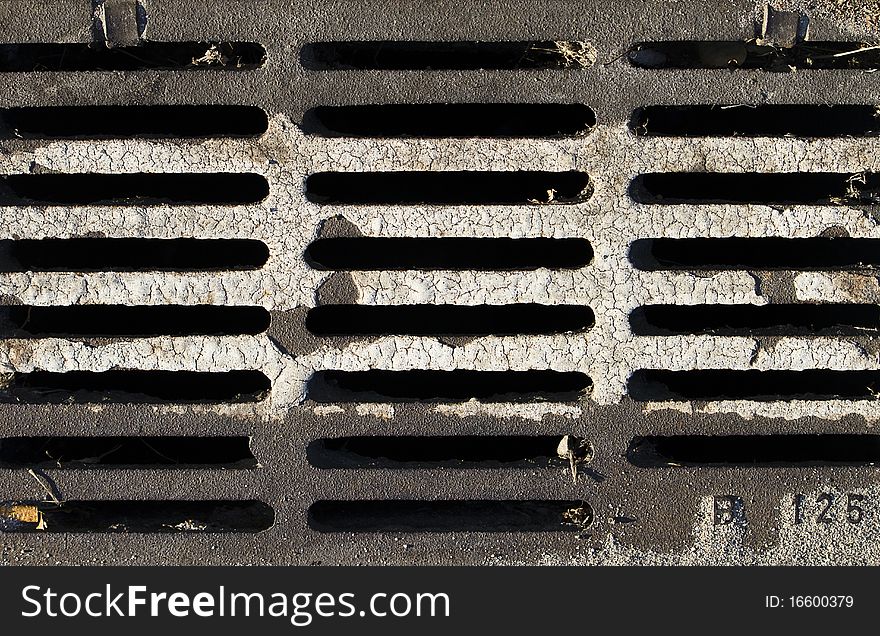 A dirty iron grid in outside
