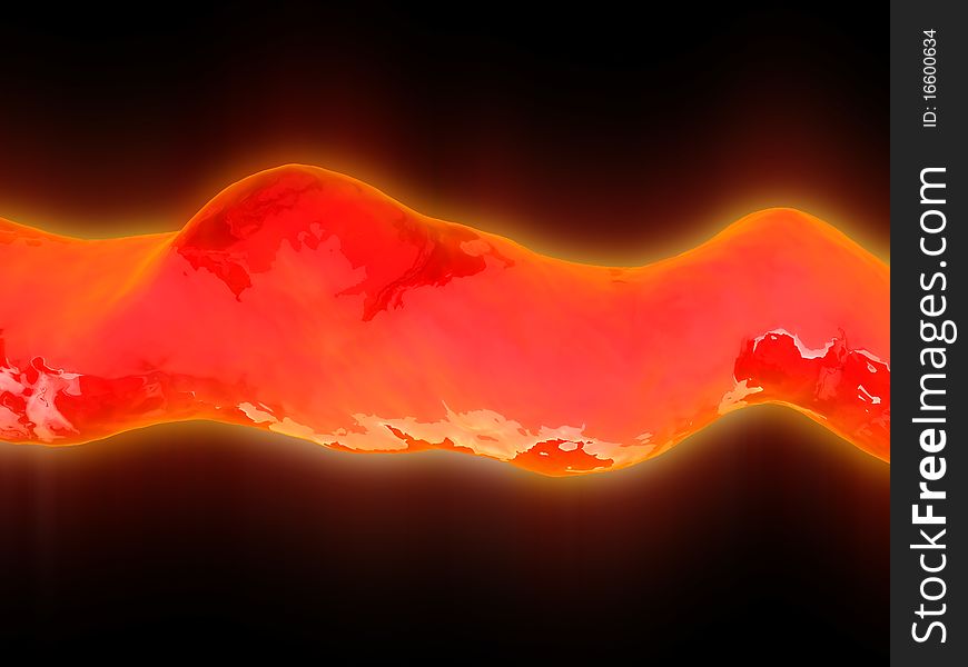 Abstract 3d illustration of red colors lava background