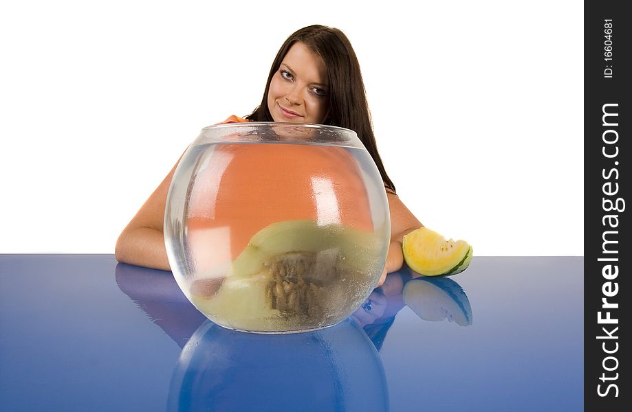 Girl And Aquarium