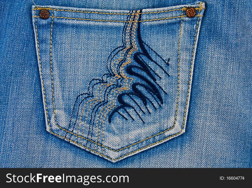 Side pocket for blue jeans