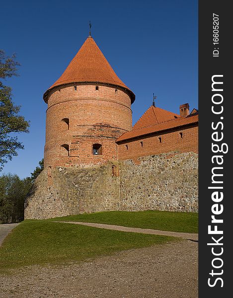 Island castle in Trakai,one of the most popular touristic destinations in Lithuania