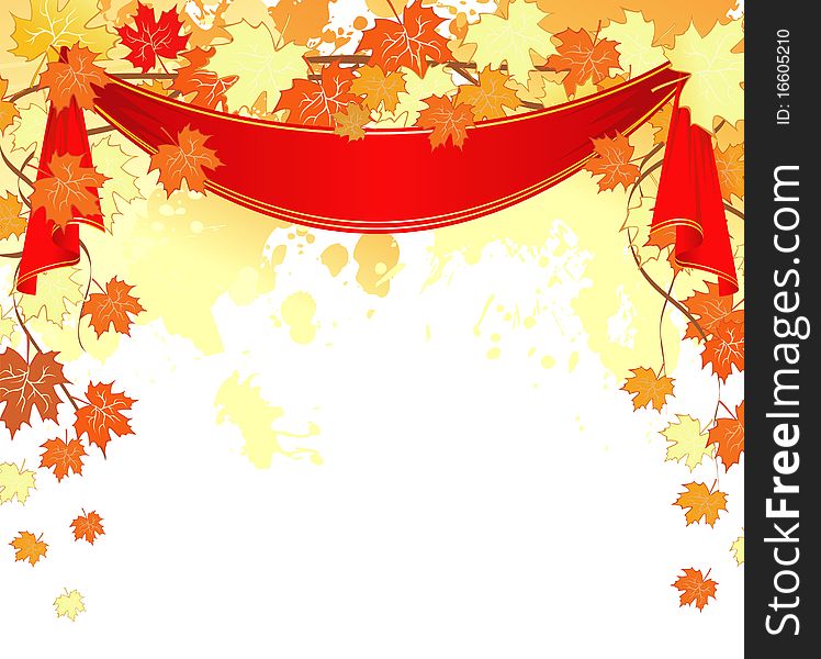 Autumn leafs back, illustration