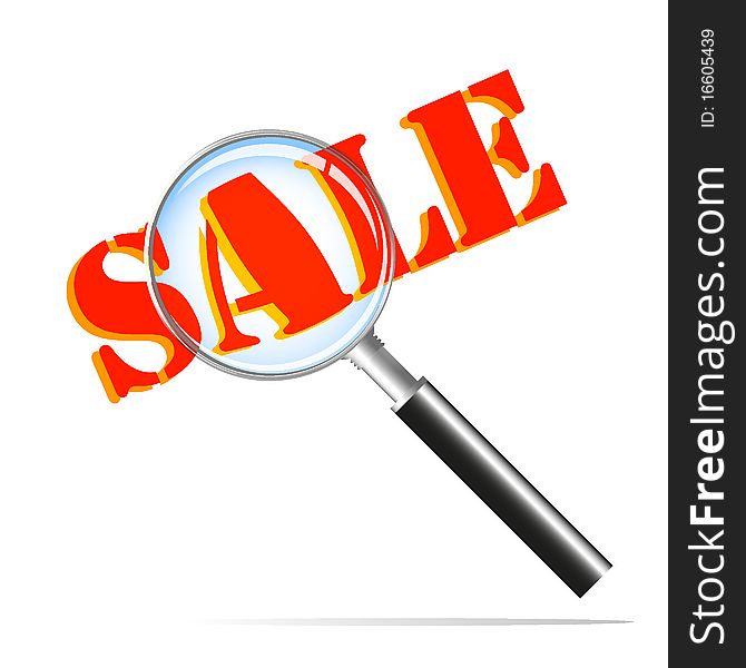 Magnifying Glass With Sale Sign