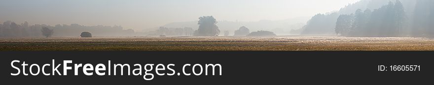 Hills and agricultural fields. Beautiful autumn scenery.